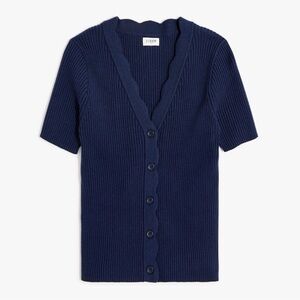 [NWT] J. Crew Women's Deep Blue Scalloped Cardigan